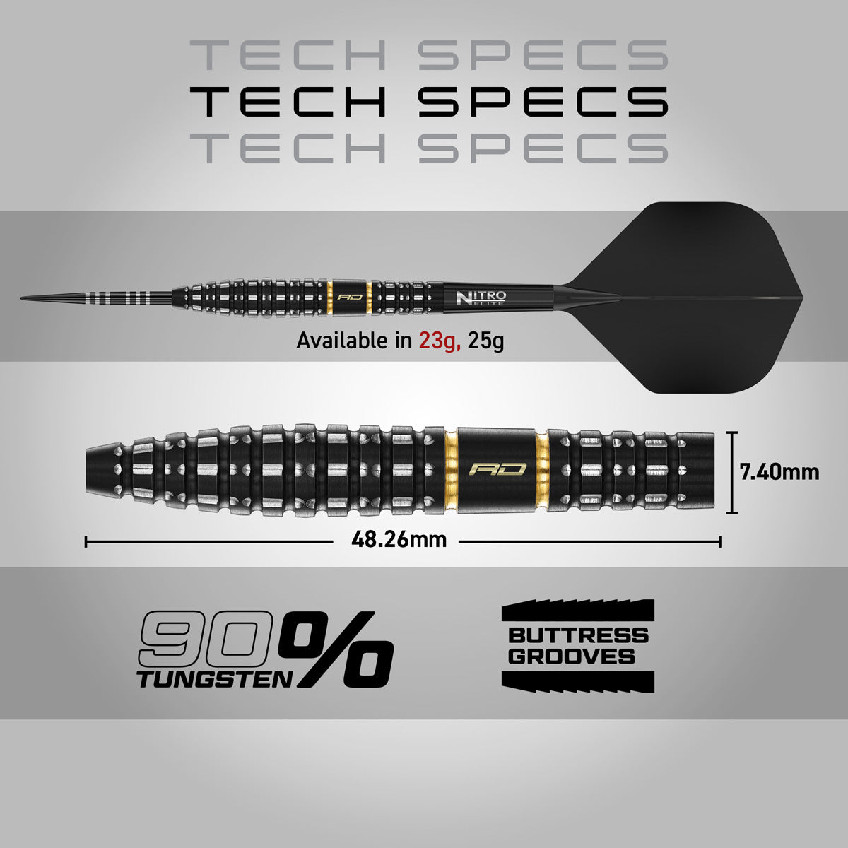 Red Dragon Ascend Torpedo 90% Tungsten Steel Tip Darts