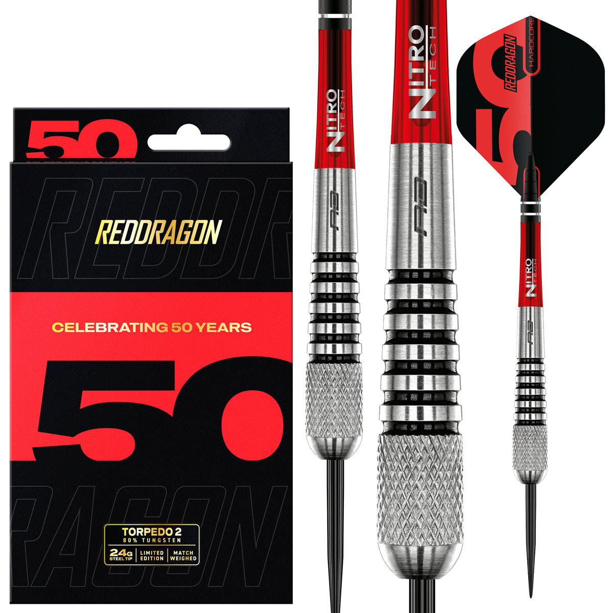 Red Dragon Torpedo 2 80% Tungsten Steel Tip Darts