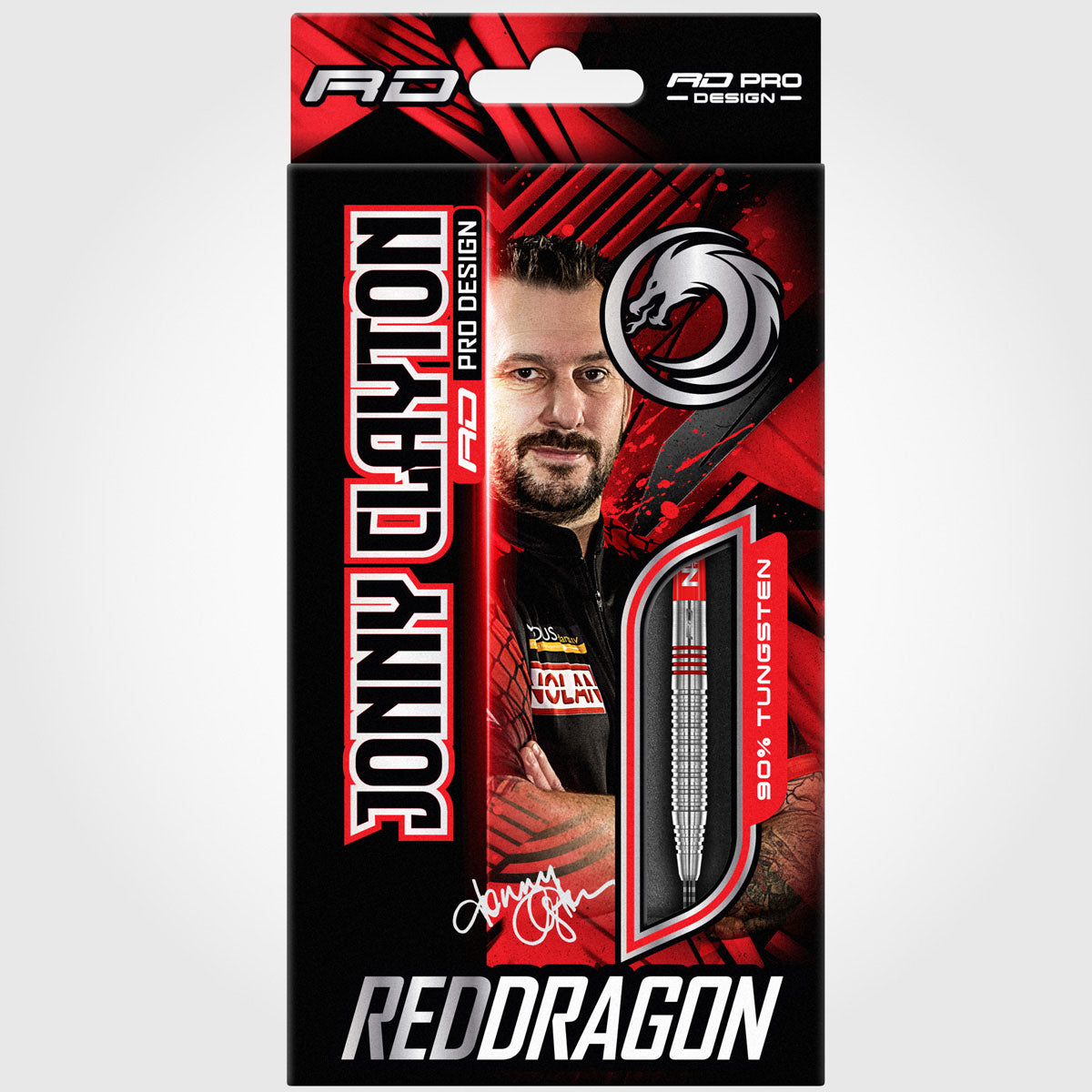 Jonny Clayton Original 2.0 90% Tungsten Steel Tip Darts by Red Dragon