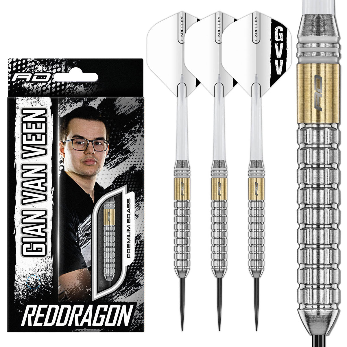 Red Dragon Gian van Veen SE Brass Steel Tip Darts