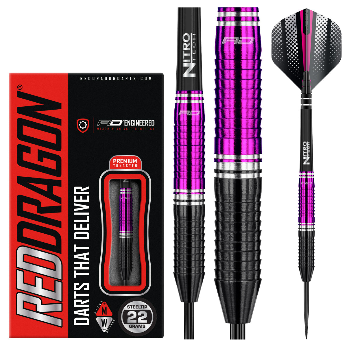 Razor Edge ZX1 85 Tungsten Steel Tip Darts by Red Dragon Double Top