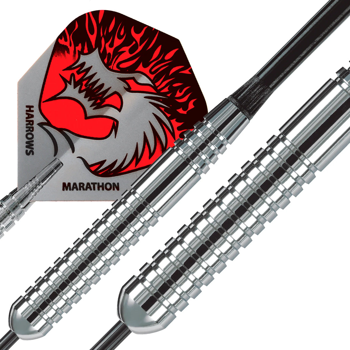 Harrows Silver Arrows Ringed Chromed Brass Steel Tip Darts