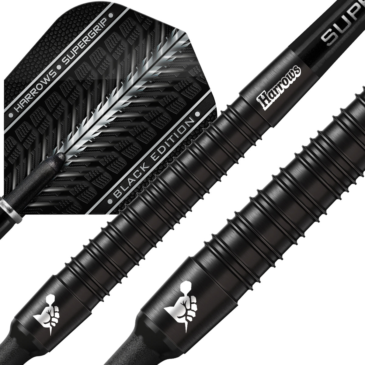 Harrows Supergrip Black Edition 90% Tungsten Soft Tip Darts