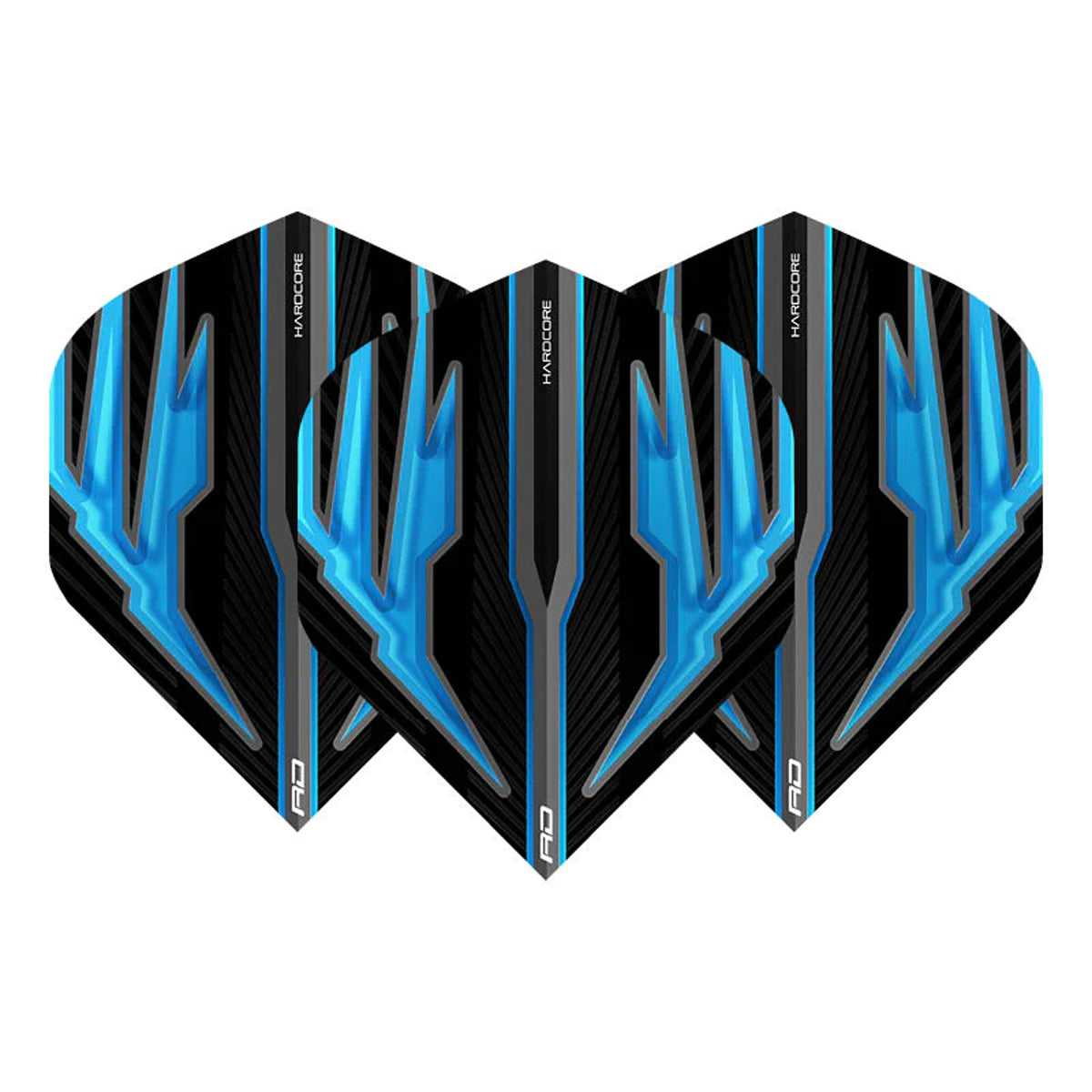 Hardcore Radical Black & Blue Brushed Standard Dart Flights by Red Dragon