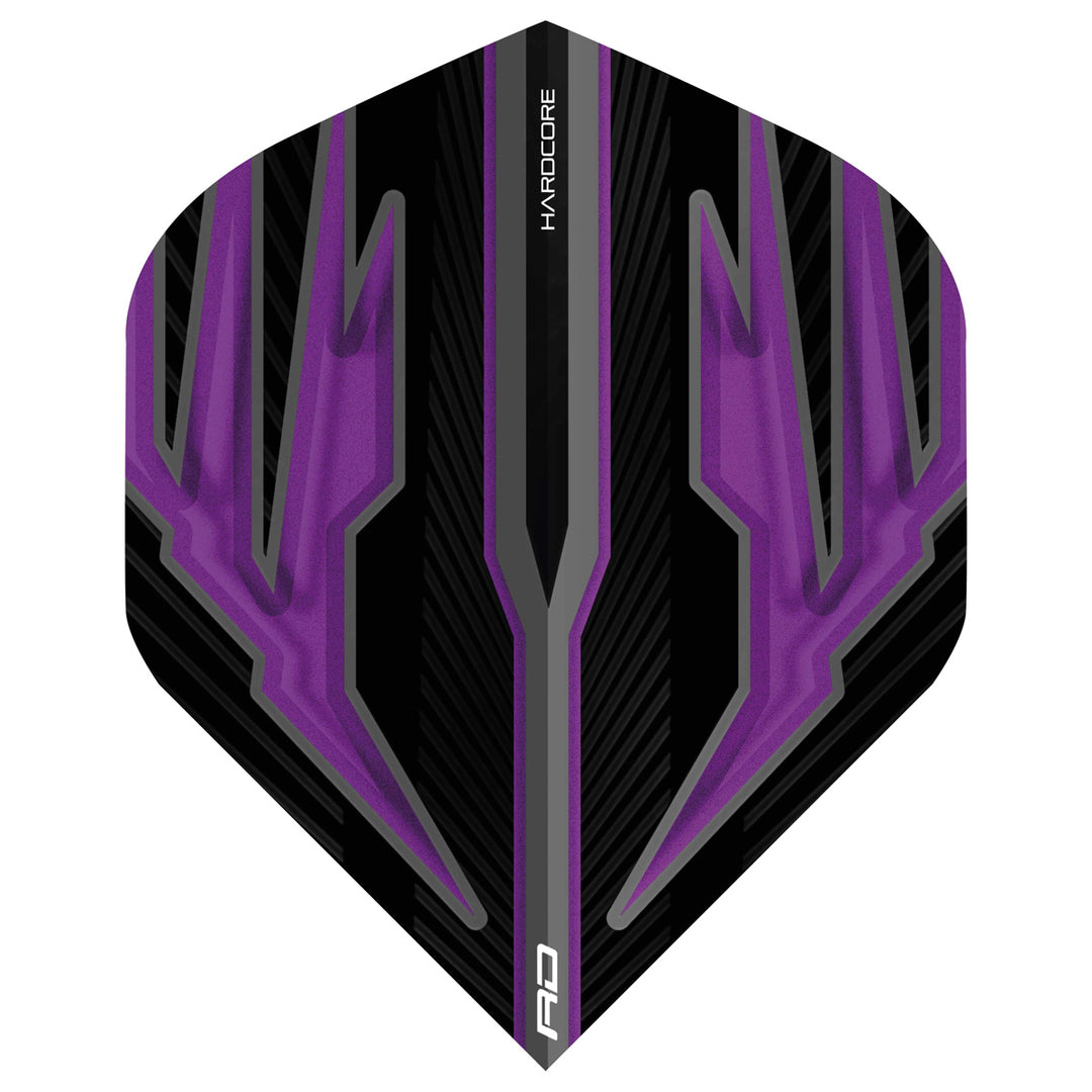 Hardcore Radical Black & Purple Standard Dart Flights by Red Dragon