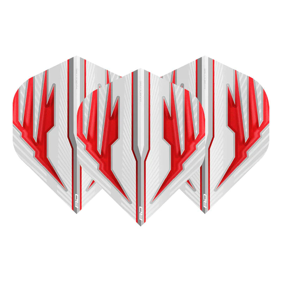 Hardcore Radical White & Red Standard Dart Flights by Red Dragon