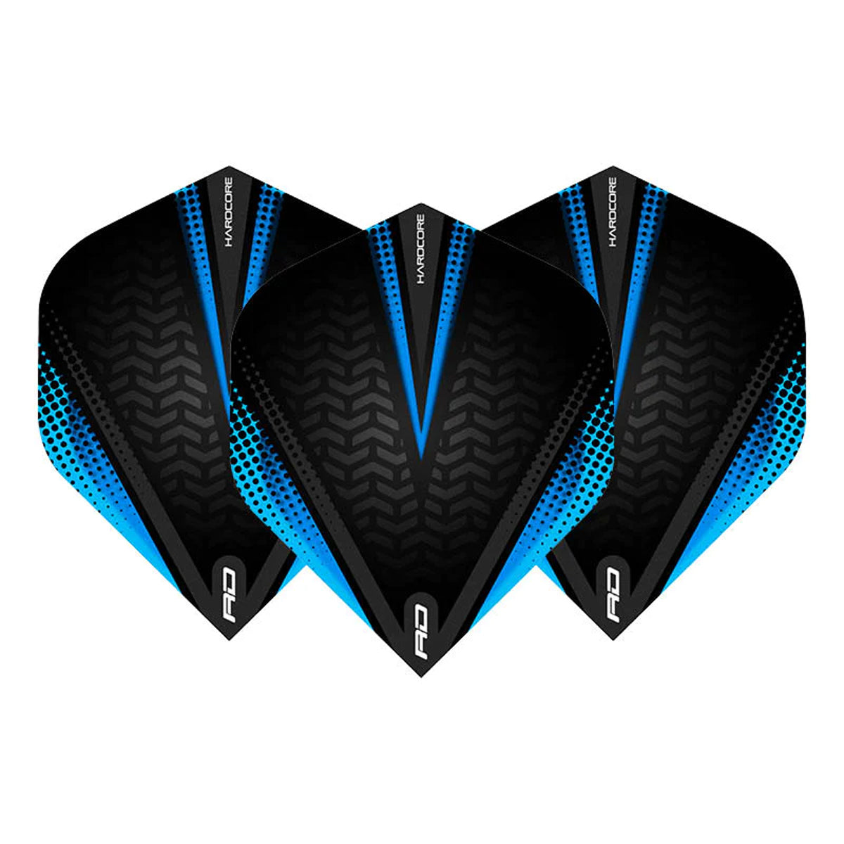Hardcore Radical Black & Blue Standard Dart Flights by Red Dragon
