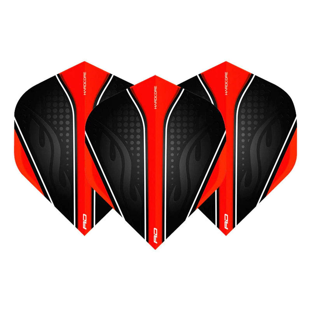 Hardcore Radical Red & Black Standard Dart Flights by Red Dragon