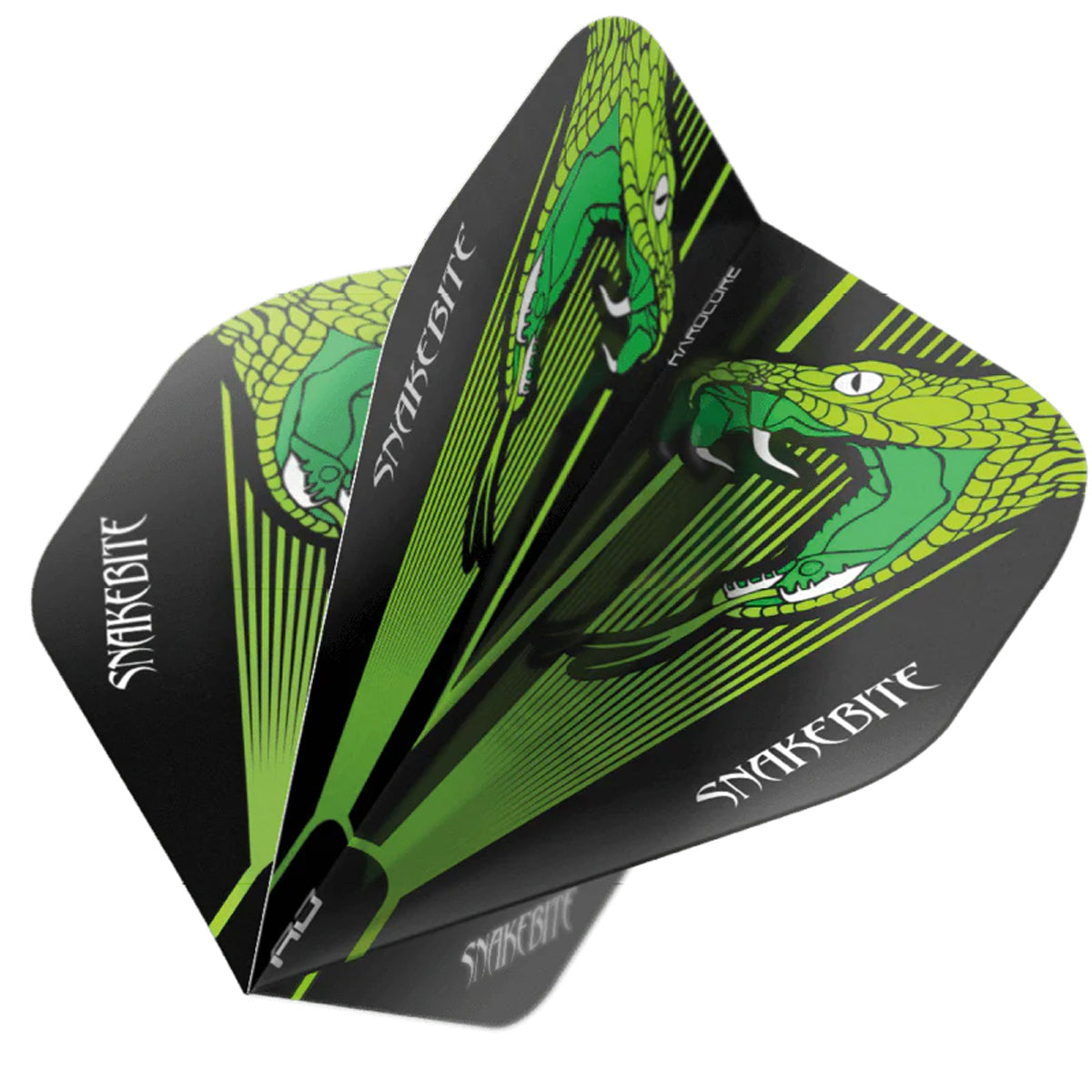 Hardcore Snakebite Green Transparent Standard Dart Flights by Red Dragon