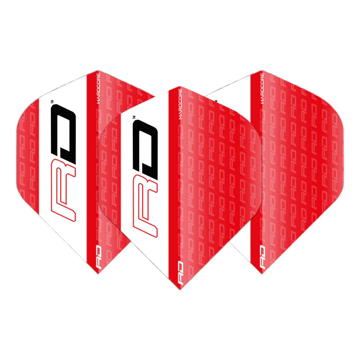 Hardcore XT Red & White RD Standard Dart Flights by Red Dragon