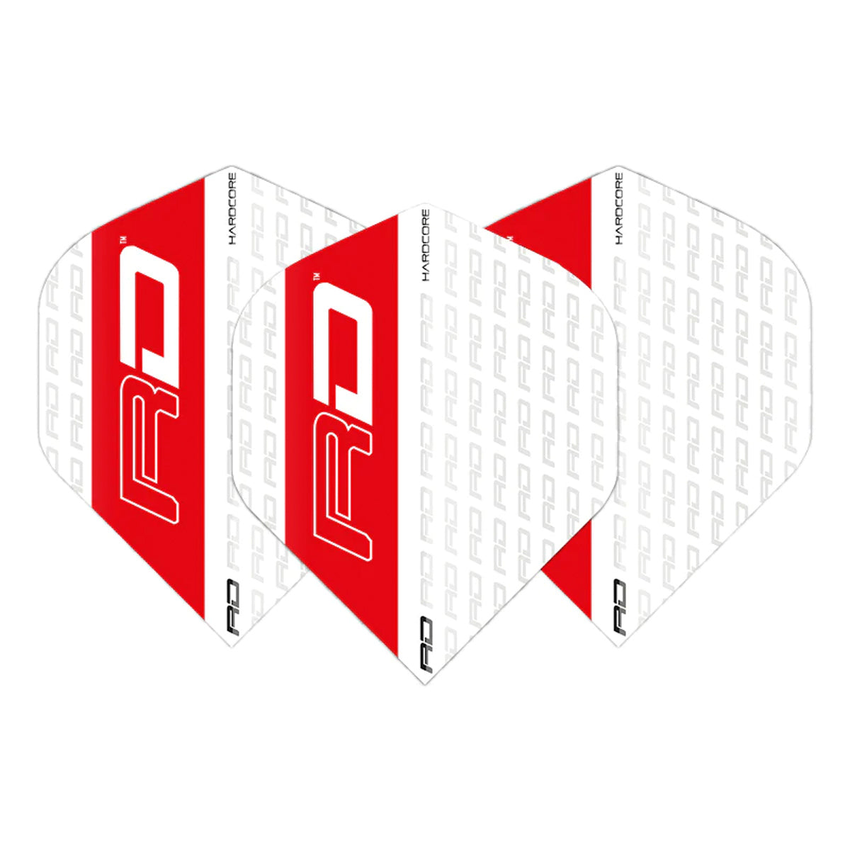 Hardcore XT White & Red RD Standard Dart Flights by Red Dragon