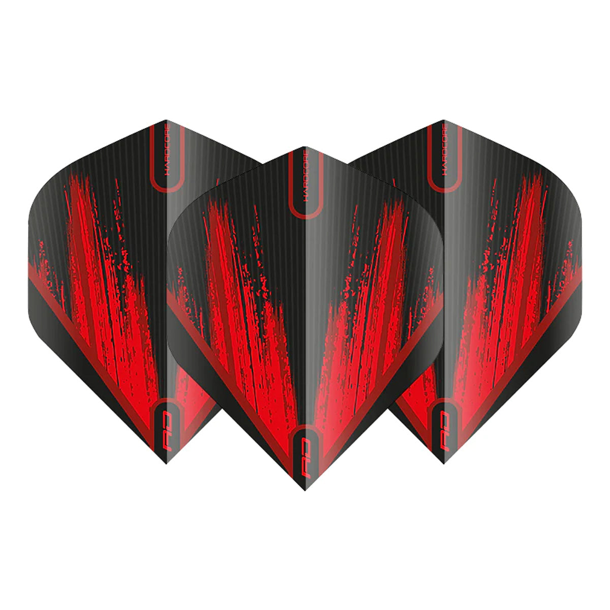 Hardcore Radical Black & Red Standard Dart Flights by Red Dragon