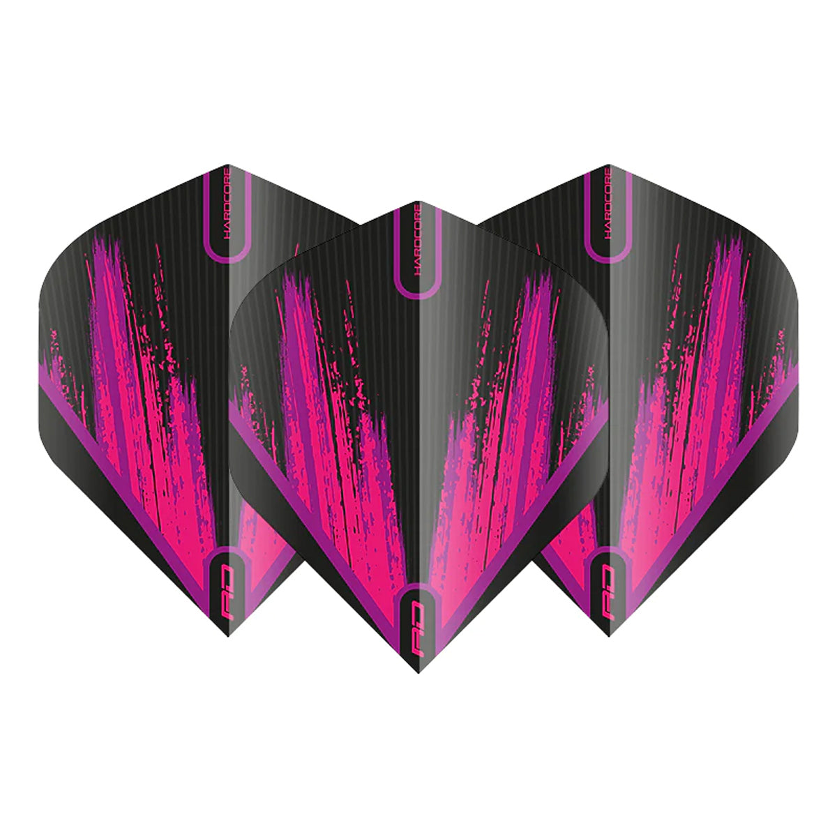 Hardcore Radical Black & Pink Standard Dart Flights by Red Dragon