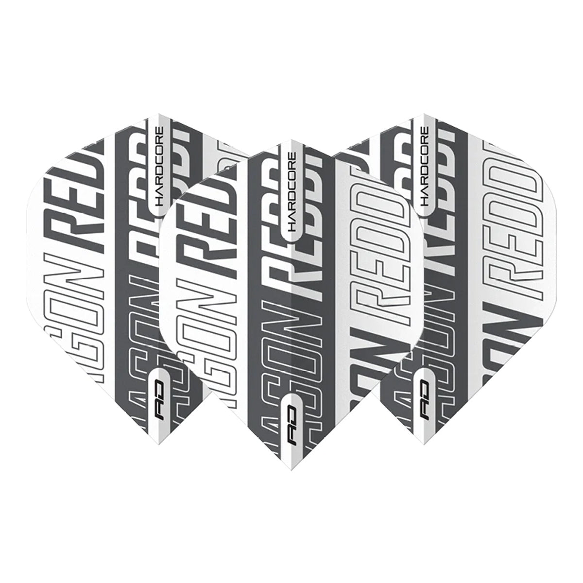 Hardcore XT White and Grey Red Dragon Standard Dart Flights by Red Dragon
