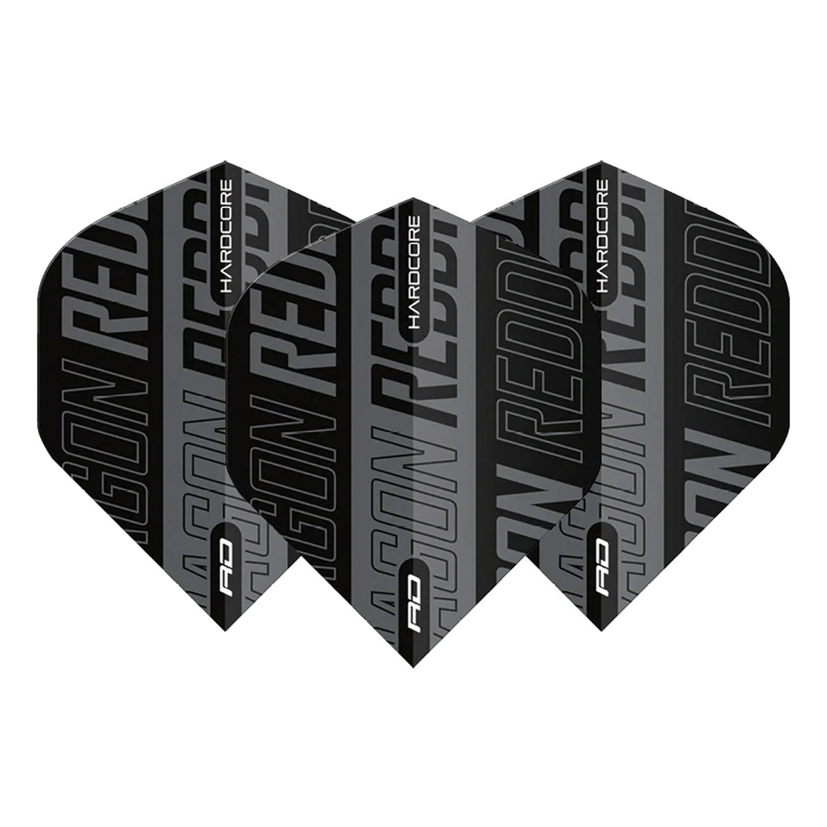 Hardcore XT Black and Grey Red Dragon Standard Dart Flights by Red Dragon