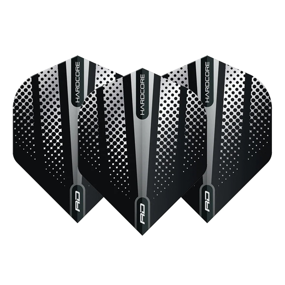 Hardcore Radical Black Flash Standard Dart Flights by Red Dragon