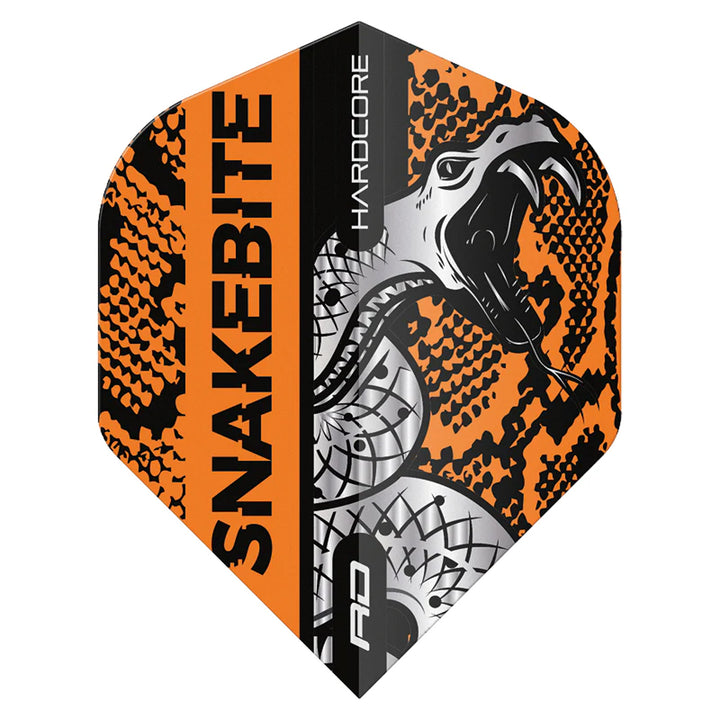 Hardcore Snakebite Coiled Snake Orange Standard Dart Flights by Red Dragon