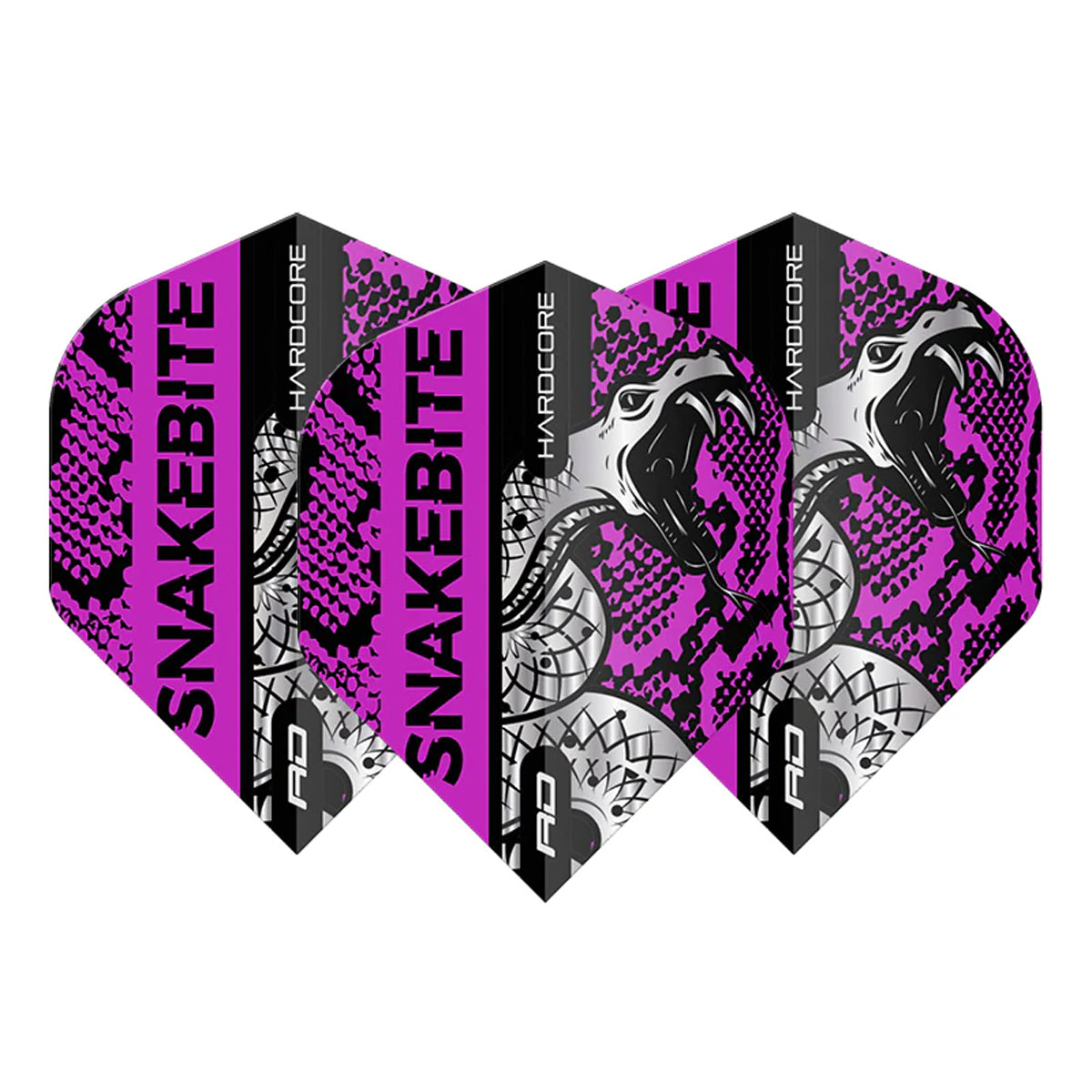 Hardcore Snakebite Coiled Snake Purple Standard Dart Flights by Red Dragon