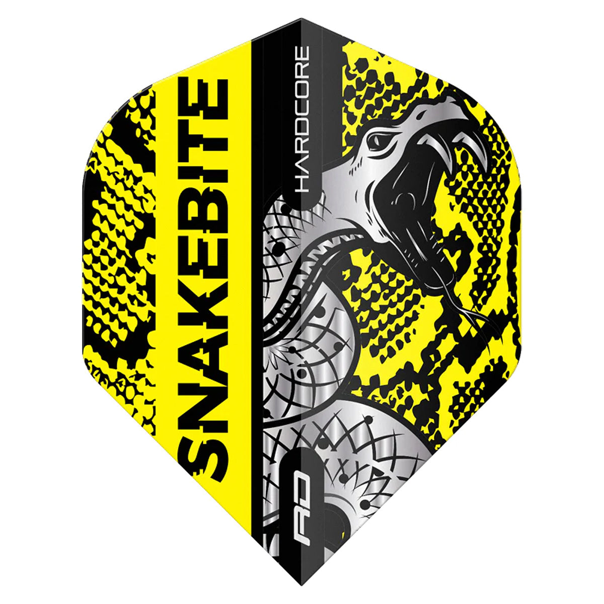 Hardcore Snakebite Coiled Snake Yellow Standard Dart Flights by Red Dragon