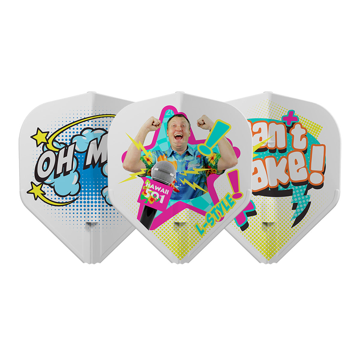 L-Style Wayne Mardle Type B EZ Dart Flights White L1 Standard