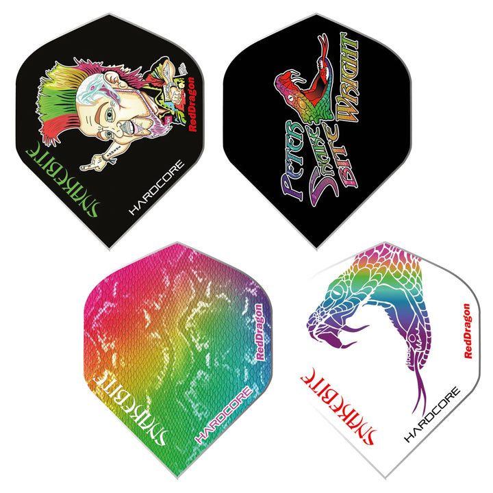 4 x Sets Snakebite Selection Pack Standard Dart Flights by Red Dragon