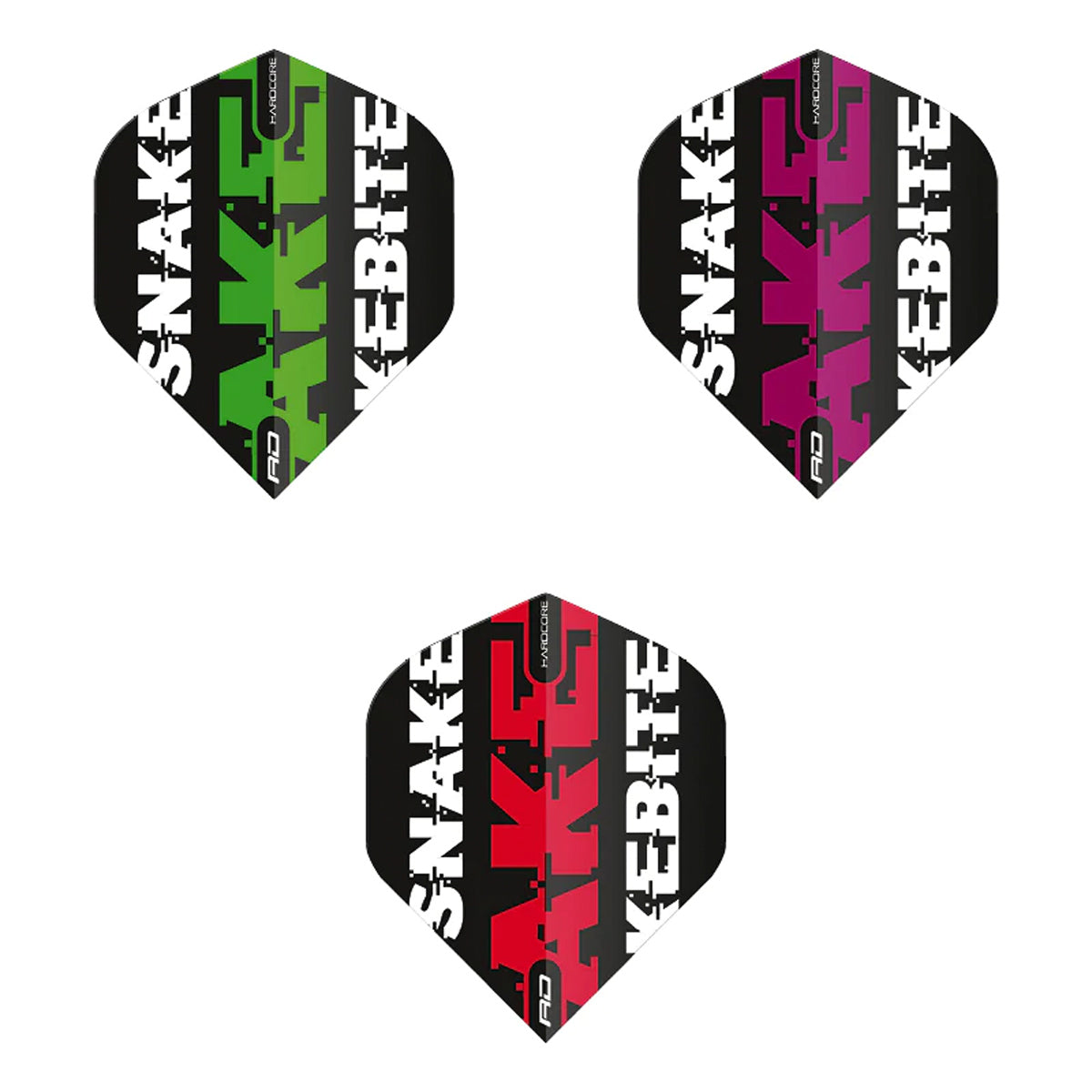 3 x Sets Hardcore Peter Wright Snakebite Selection Pack Standard Dart Flights by Red Dragon