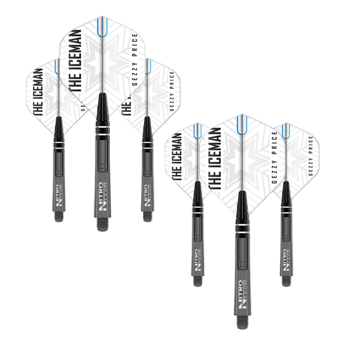 Gerwyn Price Iceman Nitrotech & Hardcore Combo - Black Tint & White by Red Dragon - 3 Sets