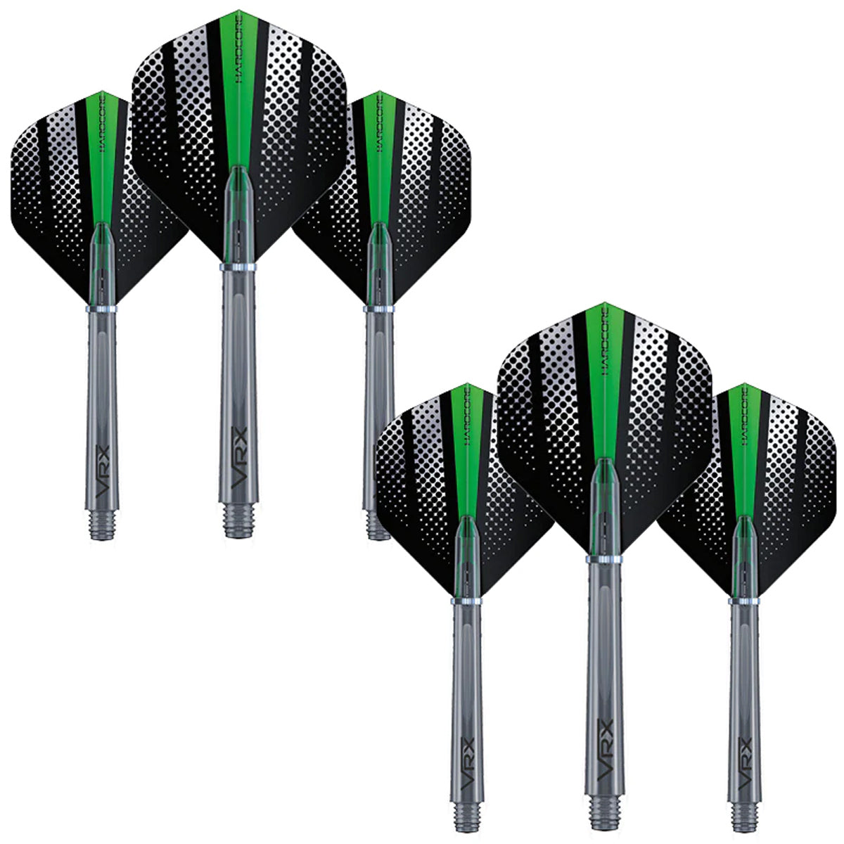 VRX Flight & Shaft Combo - Black & Green by Red Dragon - 4 Sets
