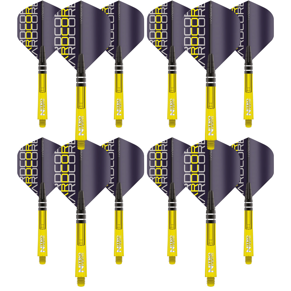 Nitrotech Flight & Shaft Combo - Yellow by Red Dragon - 4 Sets