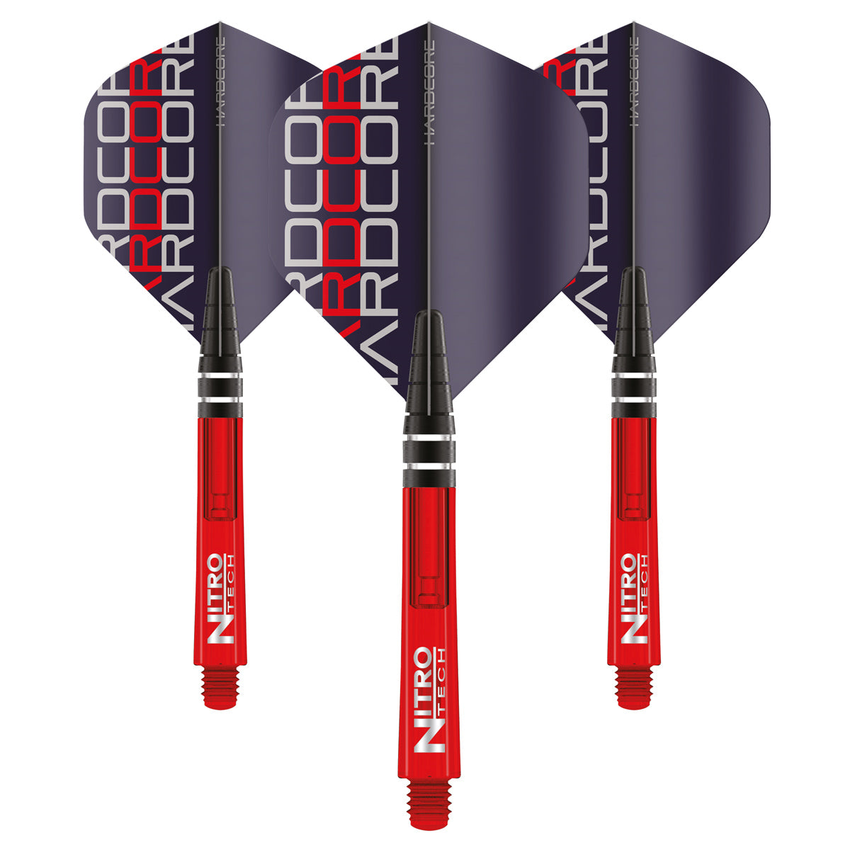 Nitrotech Flight & Shaft Combo - Red by Red Dragon - 4 Sets