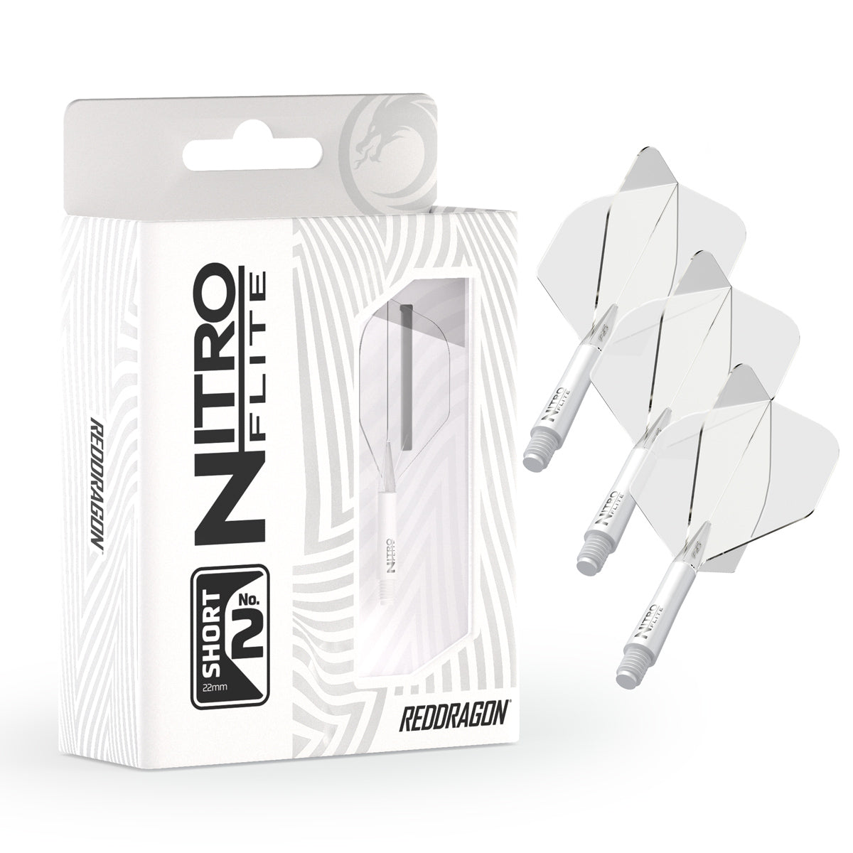 Nitro Flite Integrated Flight & Shaft White & Clear No2 by Red Dragon