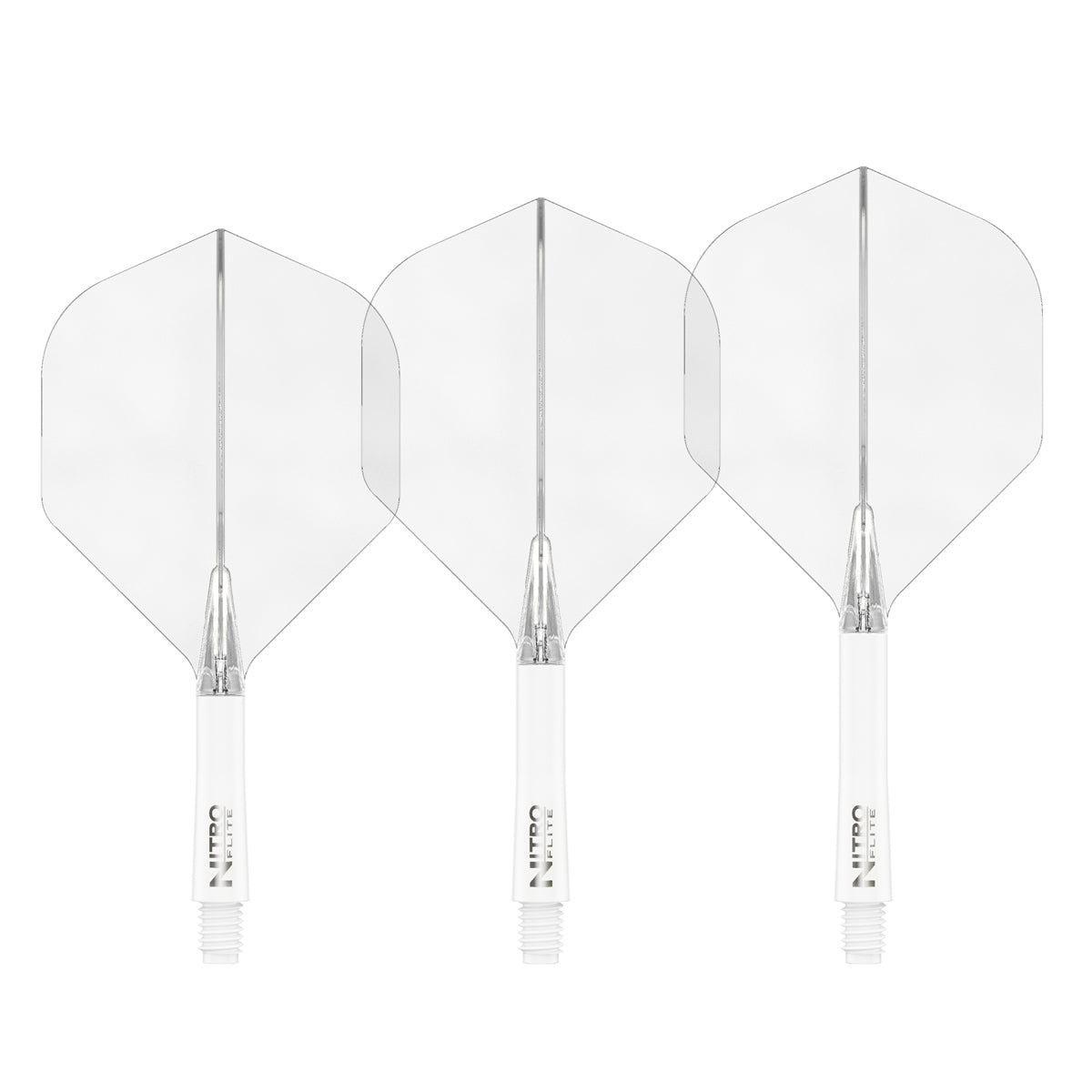 Nitro Flite Integrated Flight & Shaft White & Clear No2 by Red Dragon