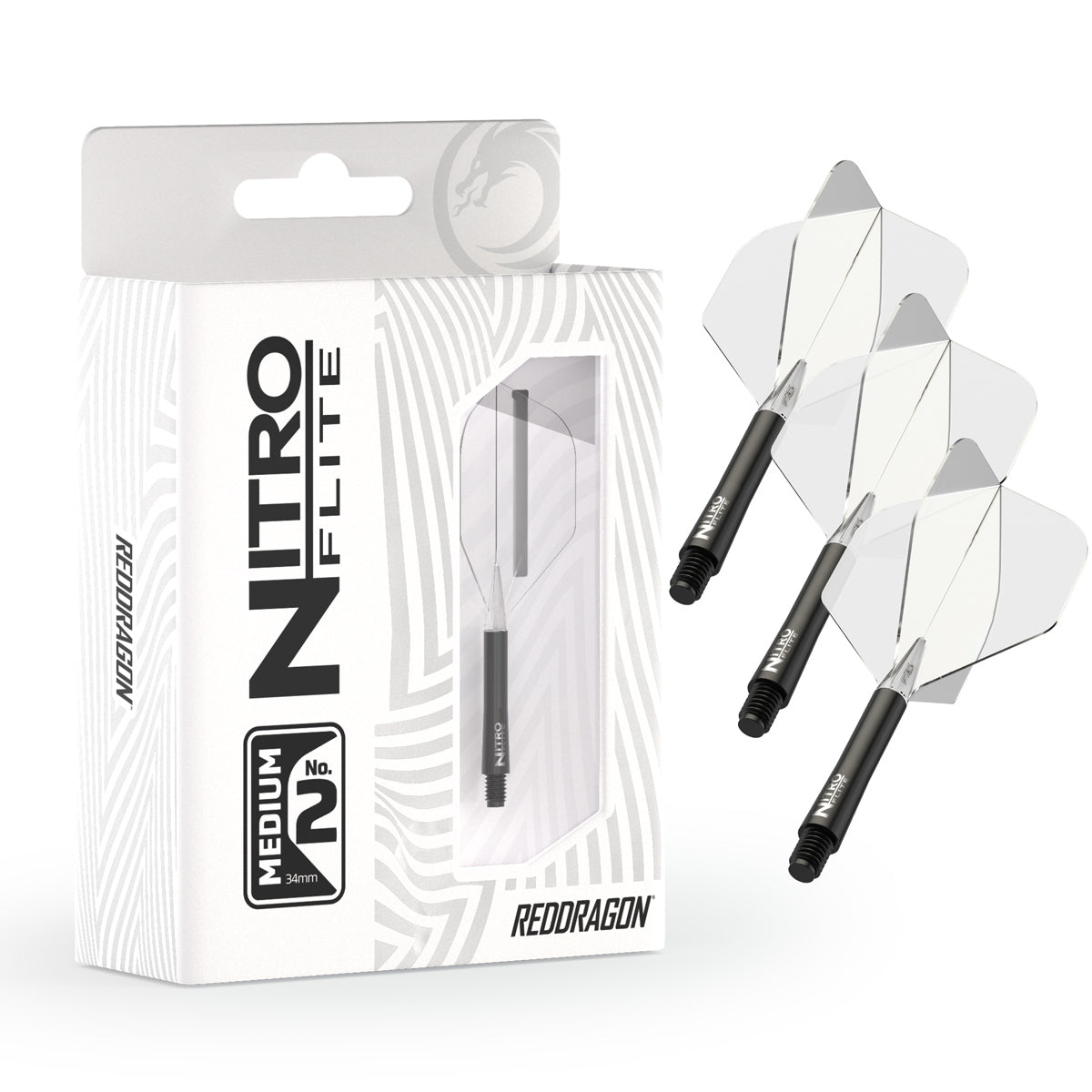 Nitro Flite Integrated Flight & Shaft Black & Clear No2 by Red Dragon