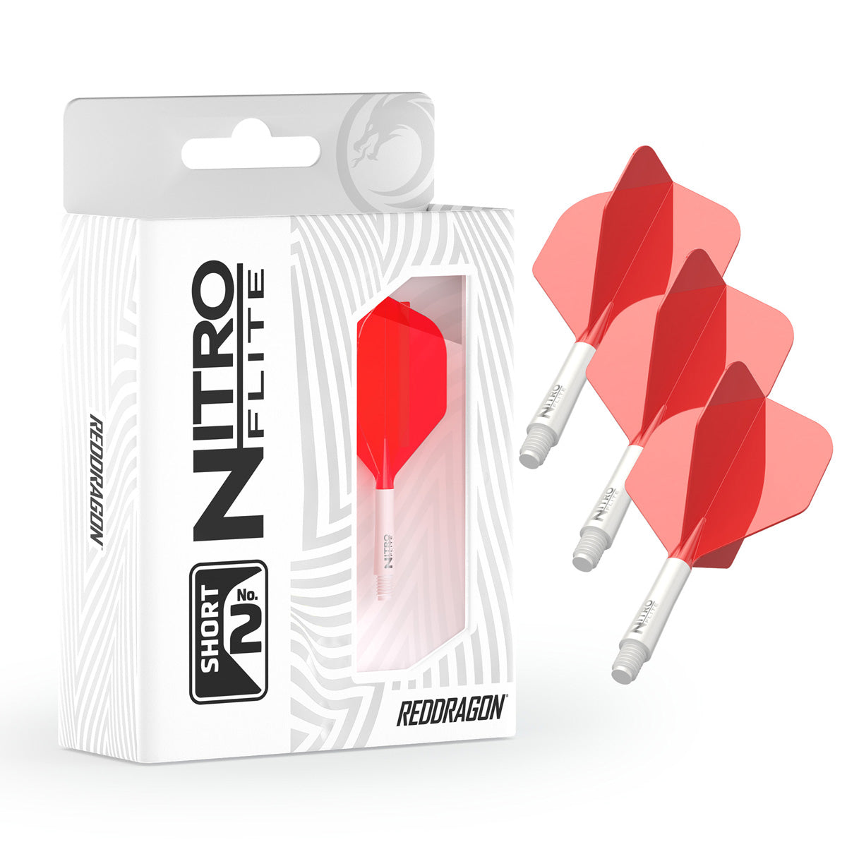 Red Dragon Nitro Flite Integrated Flight & Shaft Red & White No2