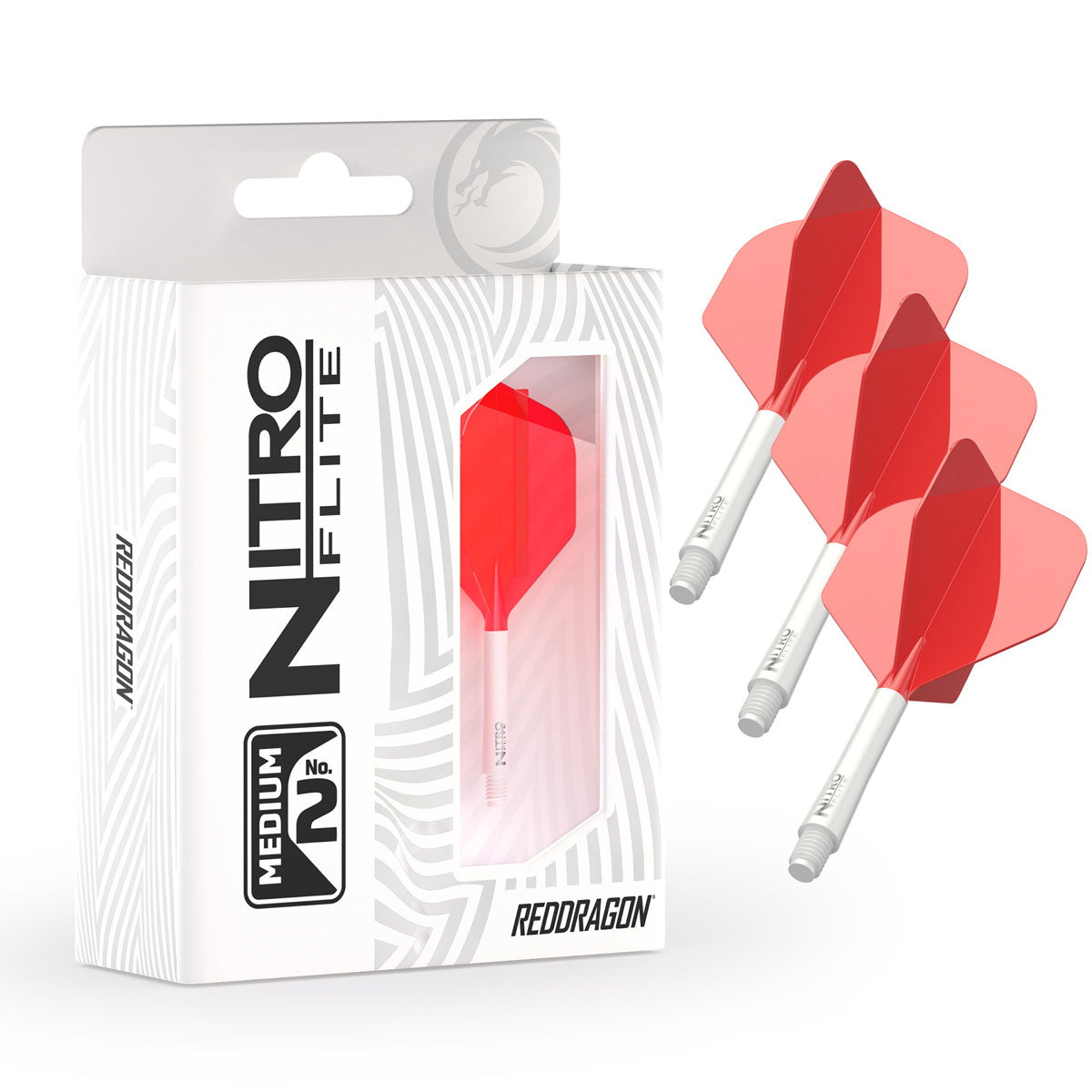 Red Dragon Nitro Flite Integrated Flight & Shaft Red & White No2