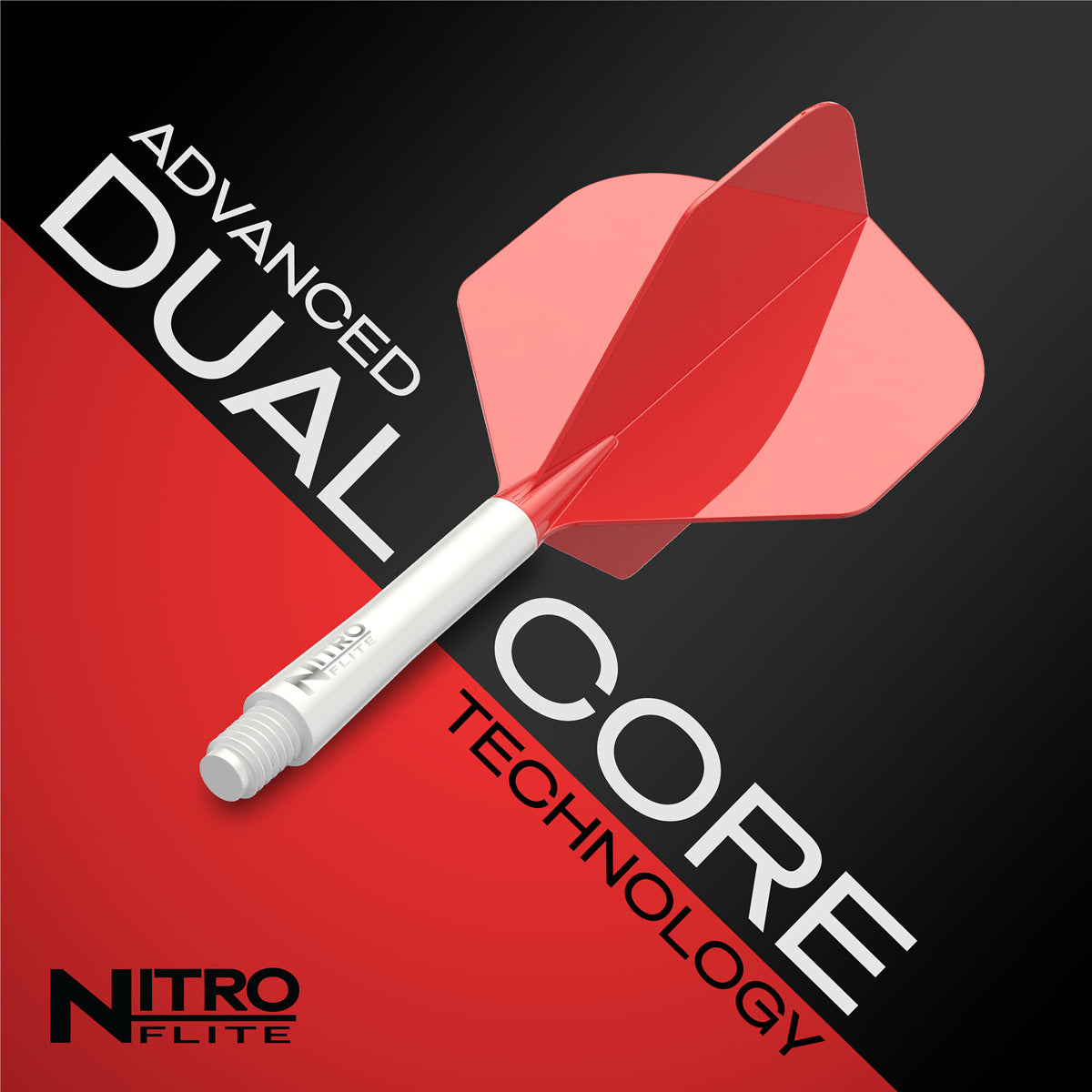Red Dragon Nitro Flite Integrated Flight & Shaft Red & White No2