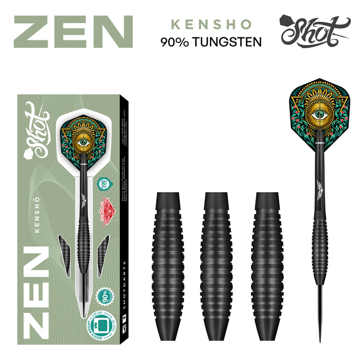 Zen Kensho 90% Tungsten Steel Tip Darts by Shot