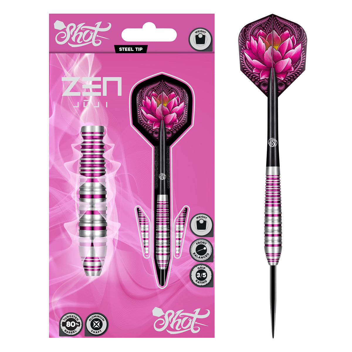 Zen Juji 80% Tungsten Steel Tip Darts by Shot