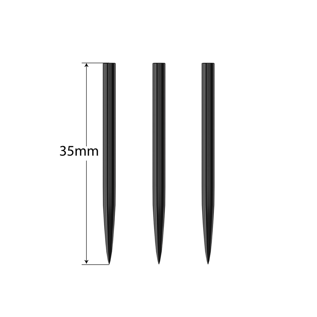 Harrows Black Steeltip Points image comparing the available point lengths
