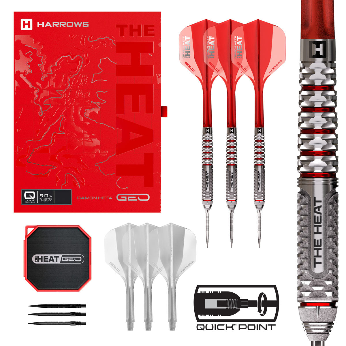 Harrow Damon Heta Geo Quick Point 90% Tungsten Steel Tip Darts