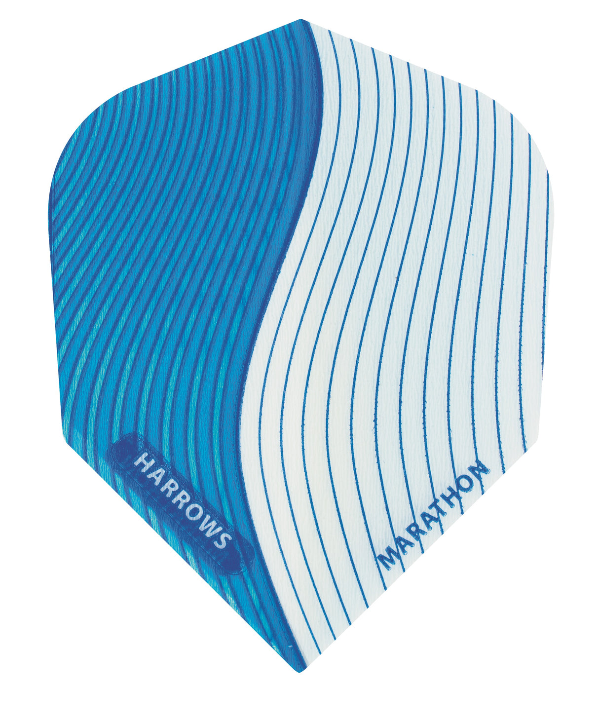 Harrows Marathon Blue and White Stripes Dart Flights main image on a white background.