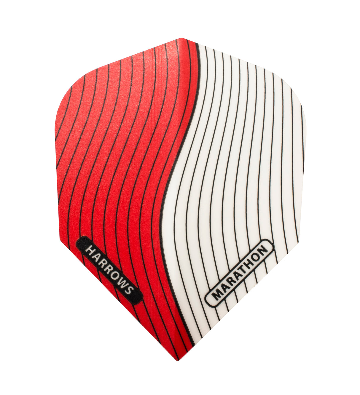 Harrows Marathon Red White Striped Dart Flights main image on a white background.