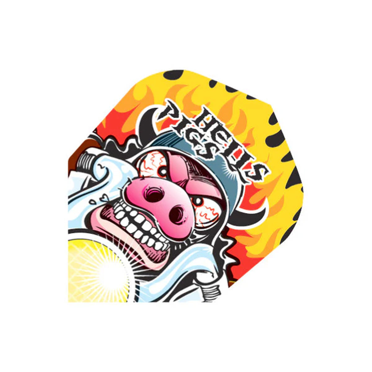 Harrows Quadro Hells Pig Dart Flights main image on a white background.