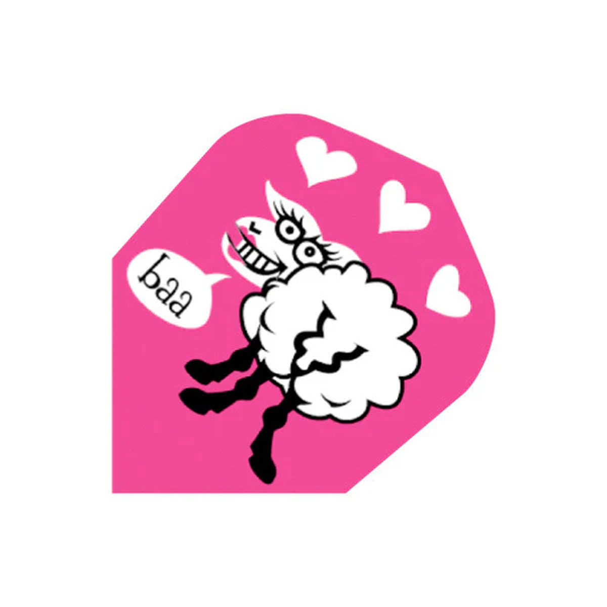 Harrows Quadro Sheep on Pink Dart Flights main image on a white background.