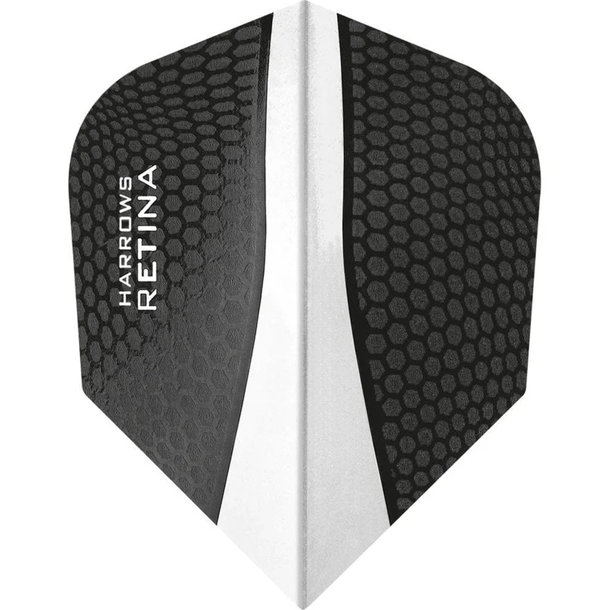 Harrows Retina Standard Clear Dart Flights main product image showing the flight design and product contents