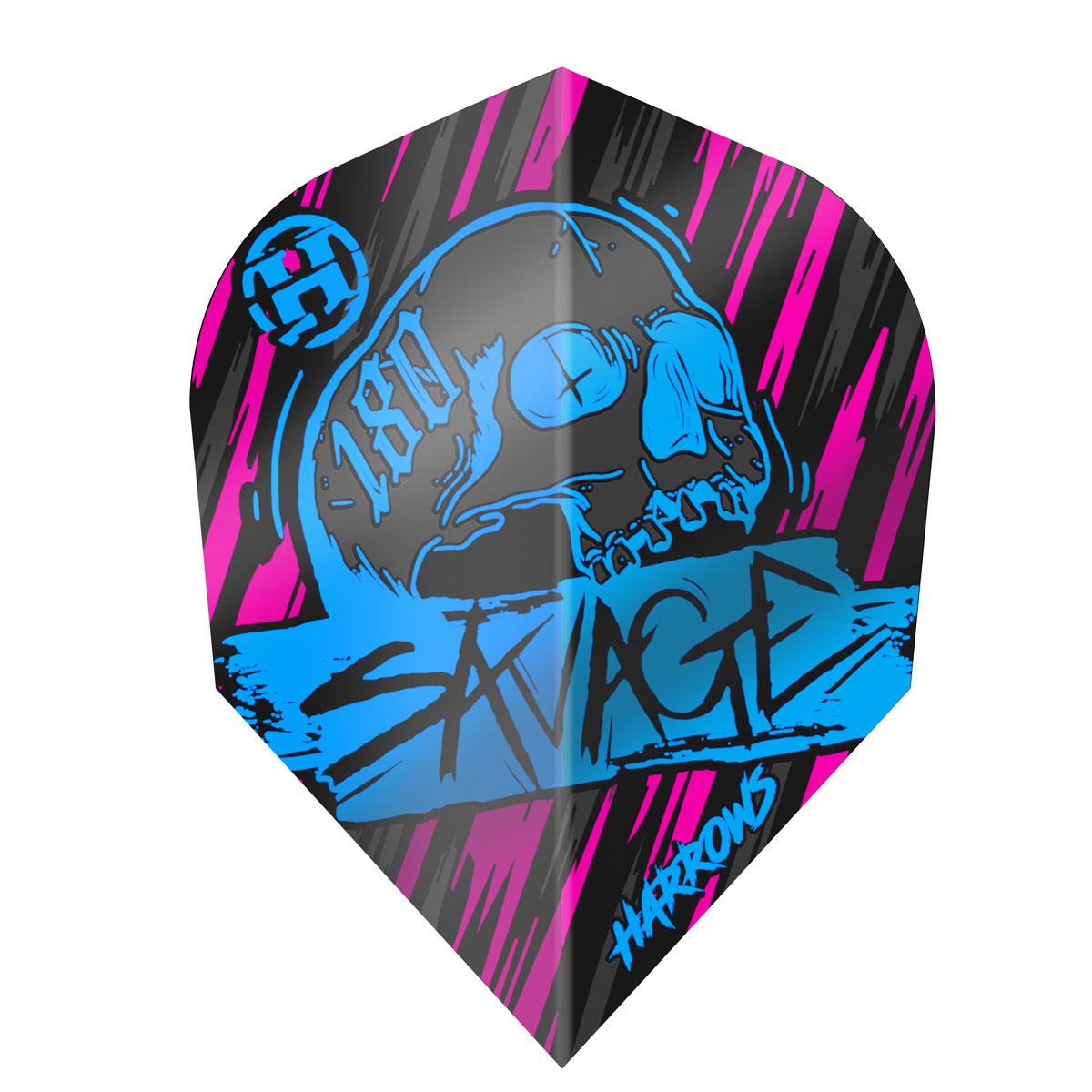 Harrows Savage Standard No6 Dart Flights main product image showing the flight design and product contents