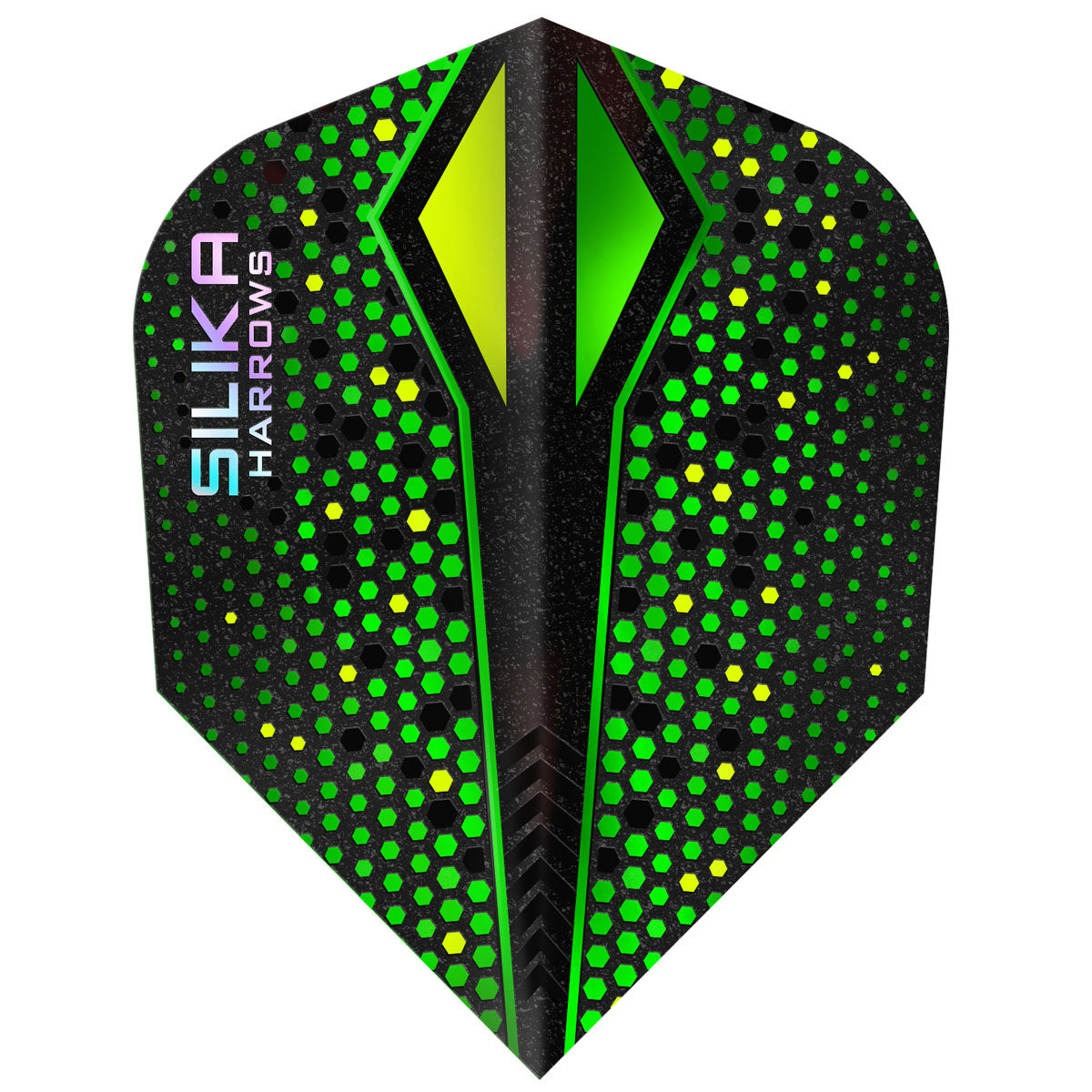 Harrows Silika Colourshift Green Dart Flights main image on a white background.