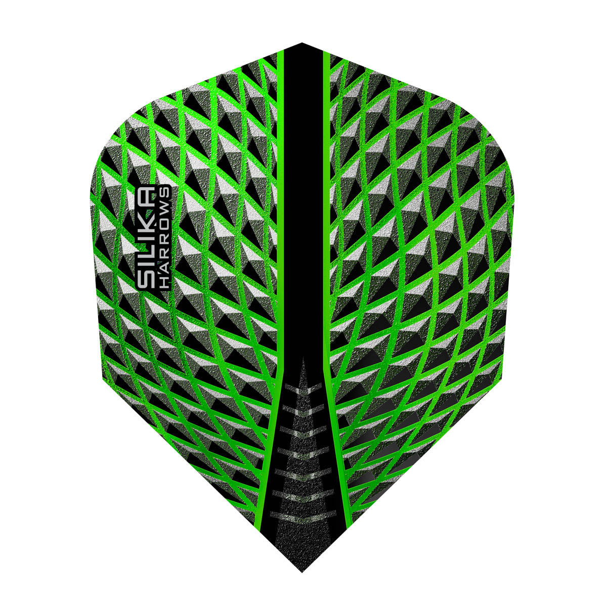Silika No6 Standard Green Dart Flights by Harrows main product image on a white background.