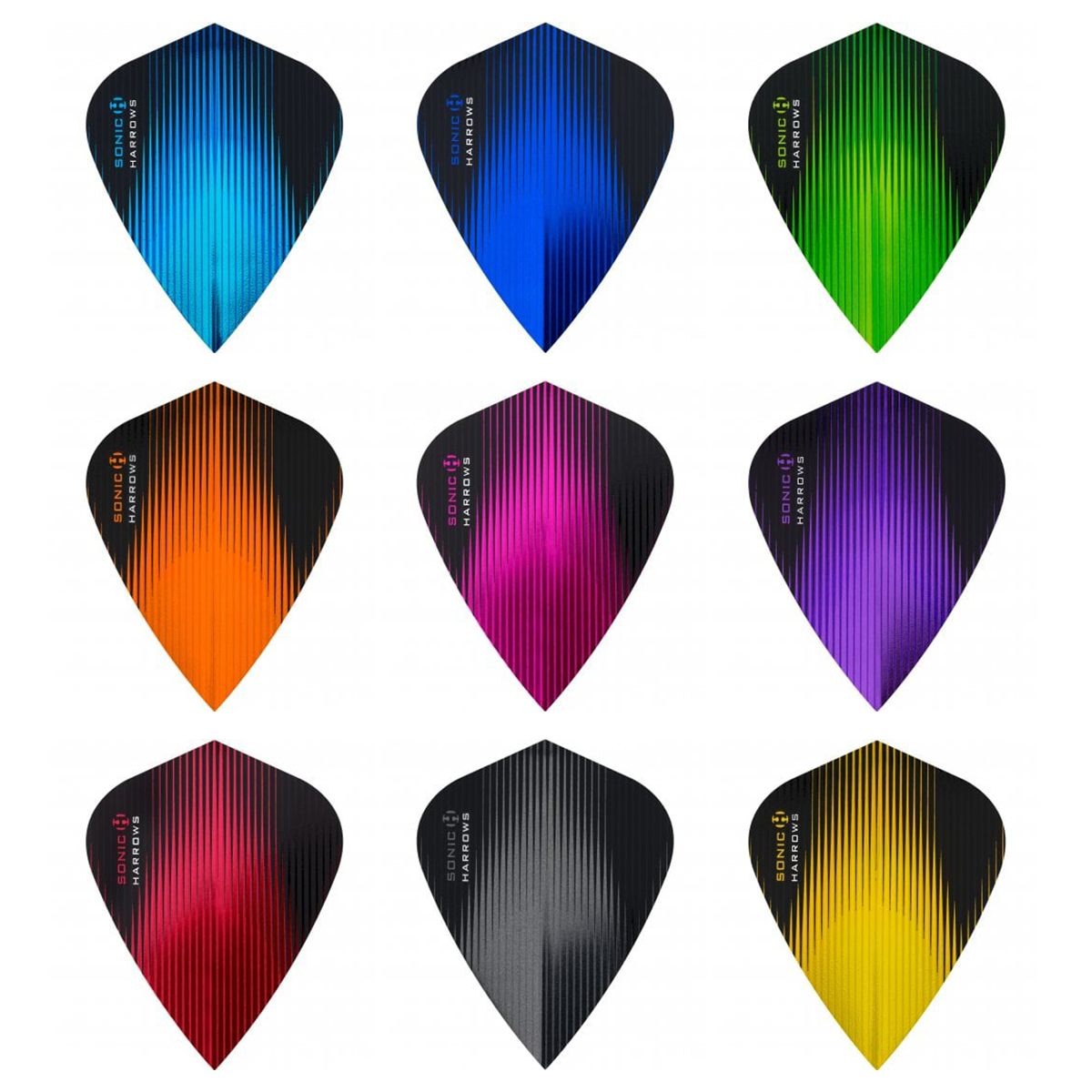Harrows Sonic Kite Dart Flights 25 Sets main product image showing the flight design and product contents
