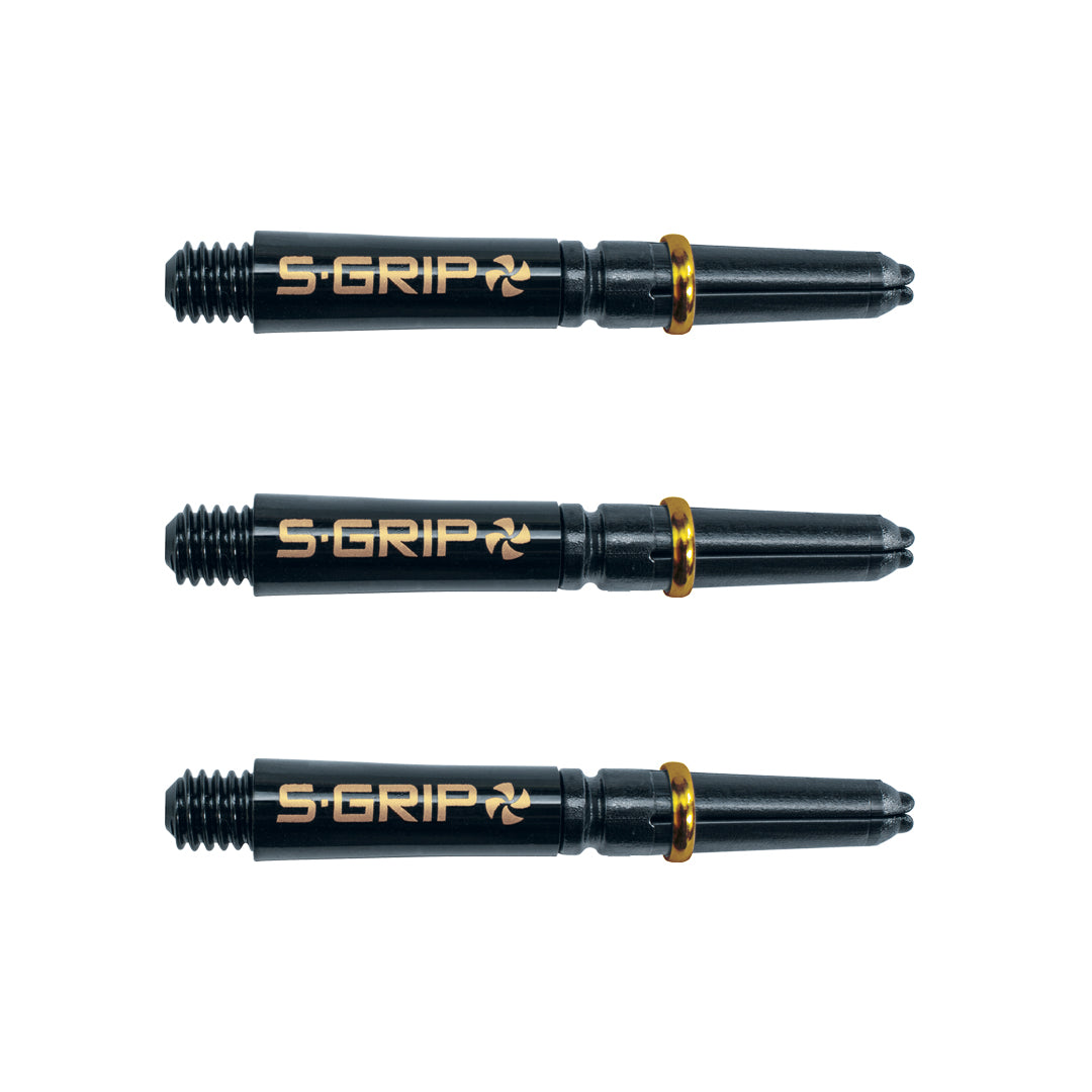 Harrows Supergrip Spin Dart Stems Shafts Black Gold Short length variant image